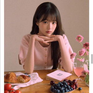로라로라 볼륨 슬리브 하프 가디건 핑크