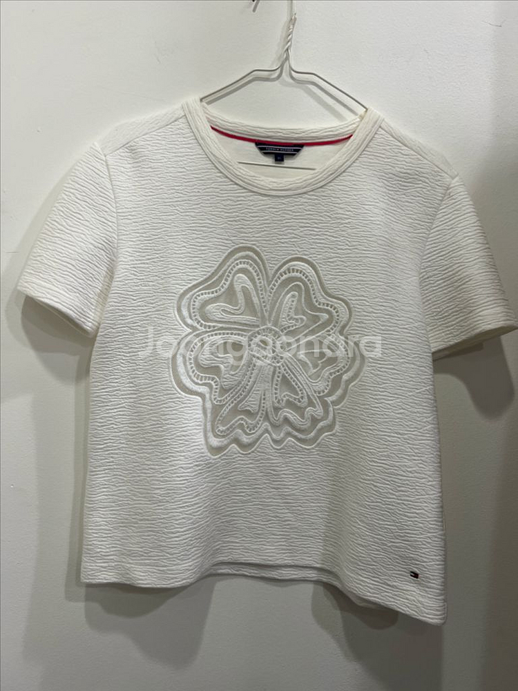 타미힐피거 흰색 레이스 티셔츠 XS--0