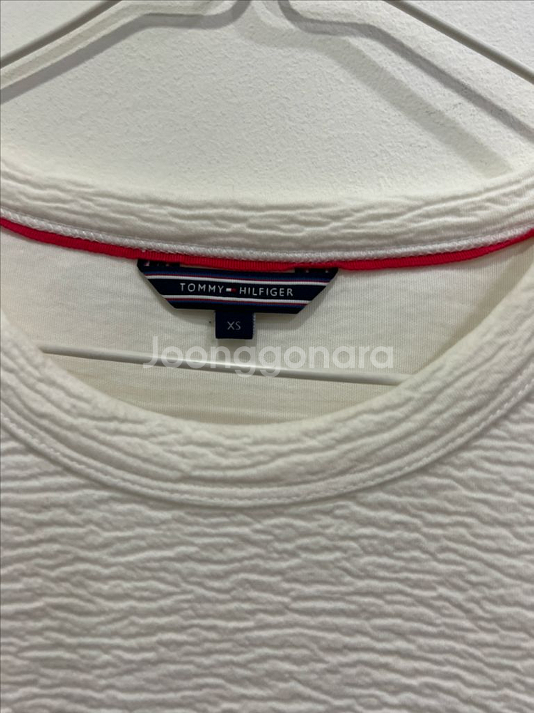 타미힐피거 흰색 레이스 티셔츠 XS--1