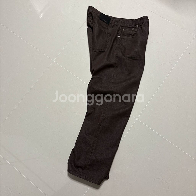 정품 브랜디드 와이드 데님팬츠 브라운 청바지 34인치--3