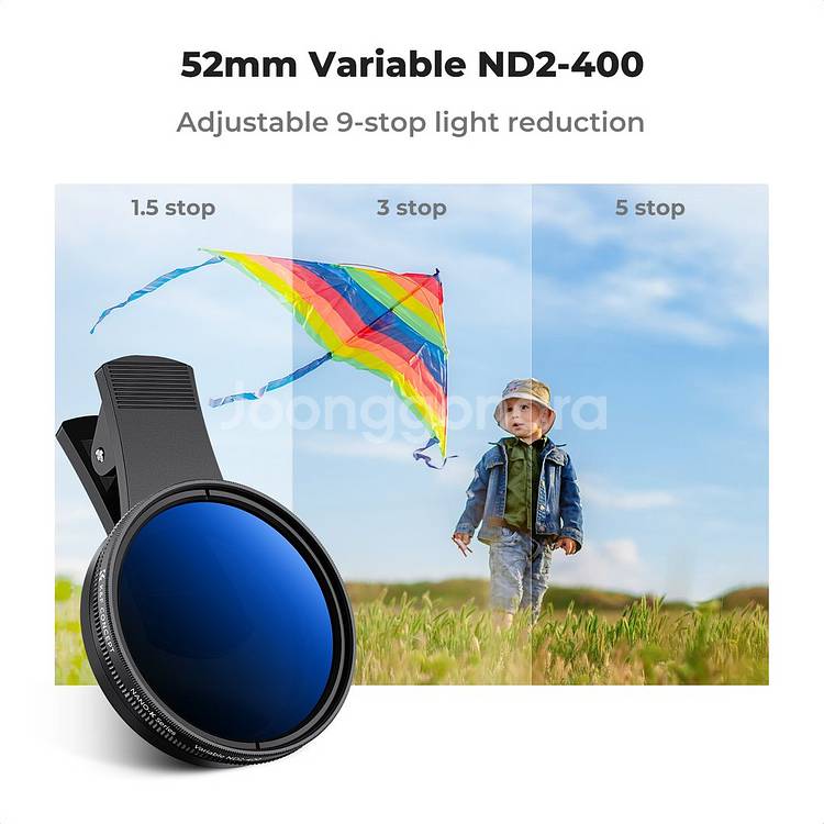 스마트폰 홀더클립+52mm ND2-400 필터 2639--6