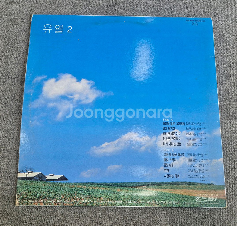 유열 2집 LP판--6