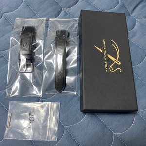 임가스트랩 앱송 올스티치 가죽 시계줄 블랙 20mm