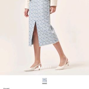 타임 자카드 데님스커트