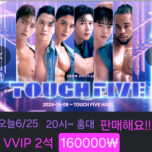 쇼뮤지컬 터치 파이브 6/25오늘 20시 VVIP
