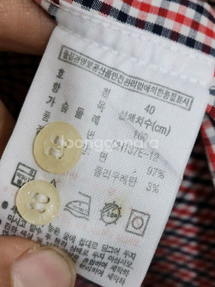 (L) 라코스테 반팔남방 체크 반팔셔츠 로고 스판--4