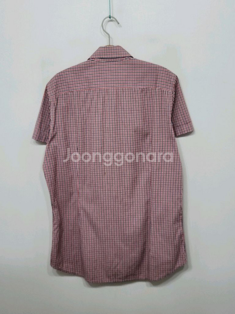 (L) 라코스테 반팔남방 체크 반팔셔츠 로고 스판--5