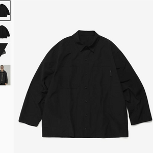 Side Pocket Long Shirt - Black