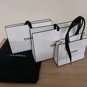 샤넬 미니쇼핑백, 종이가방,리본끈, 파우치 (일괄)