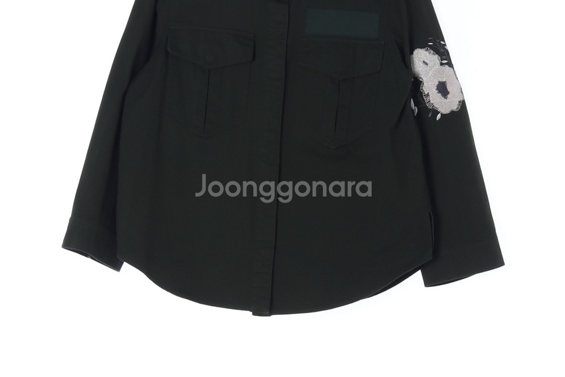 [S]LAP랩 카키 오버핏 야상 사파리 셔츠--2