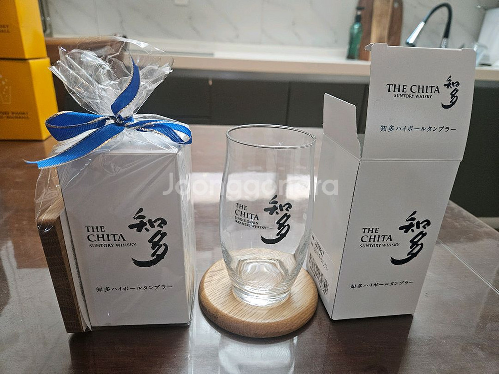 산토리 치타 하이볼 글라스 & 케스크 원목 우드--0