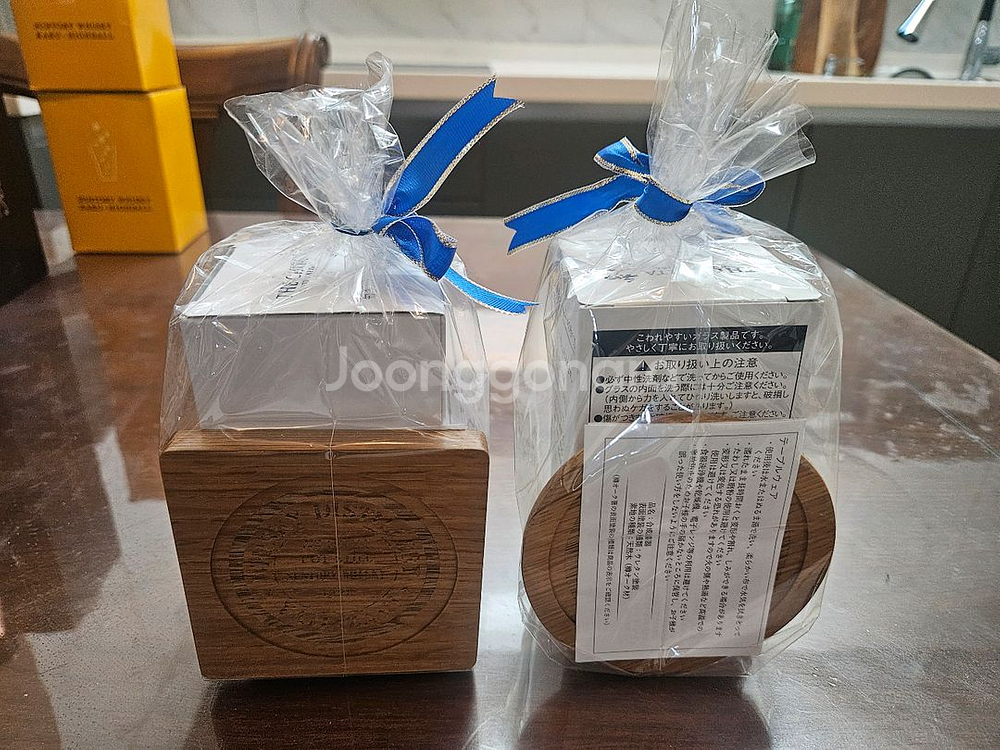 산토리 치타 하이볼 글라스 & 케스크 원목 우드--2