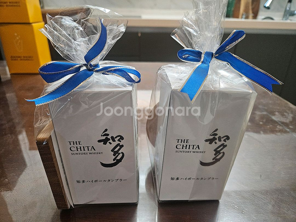 산토리 치타 하이볼 글라스 & 케스크 원목 우드--1
