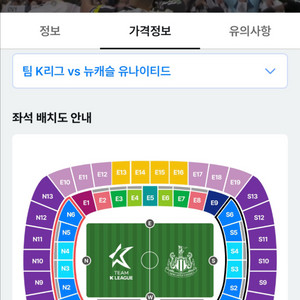 뉴캐슬 유나이티드 vs 팀k리그 2연석