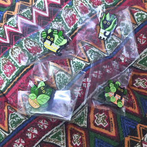 화분 식물냥이 브로치