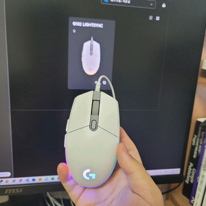 로지텍 G102 화이트 마우스 저소음 무소음 개조품