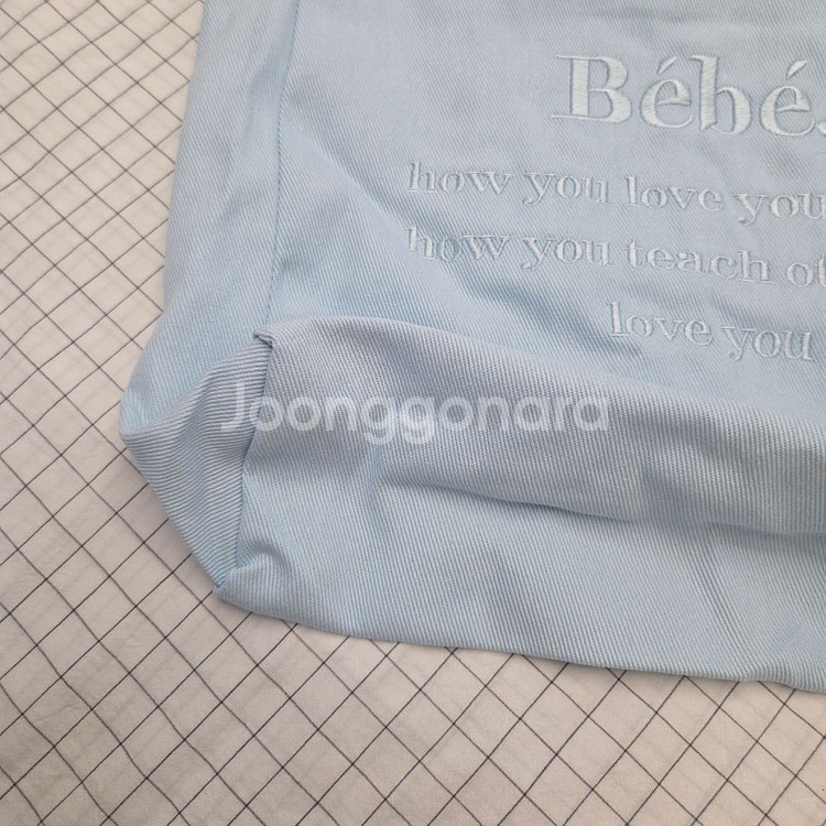 [미사용] 베베 레터링 자수 에코백 숄더백--6