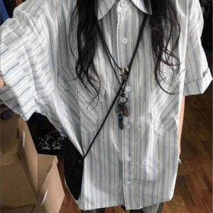 반팔 스트라이프 셔츠 미사용 새상품