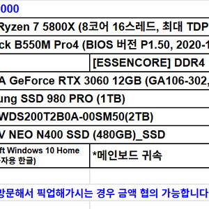 [조립PC]5800X / RTX3060 / 64GB