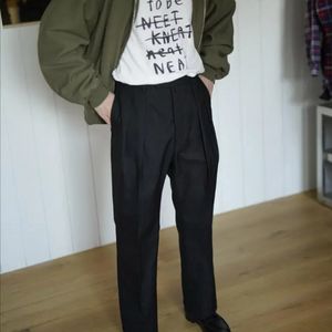 NEAT치노 hopsack 와이드 블랙 50
