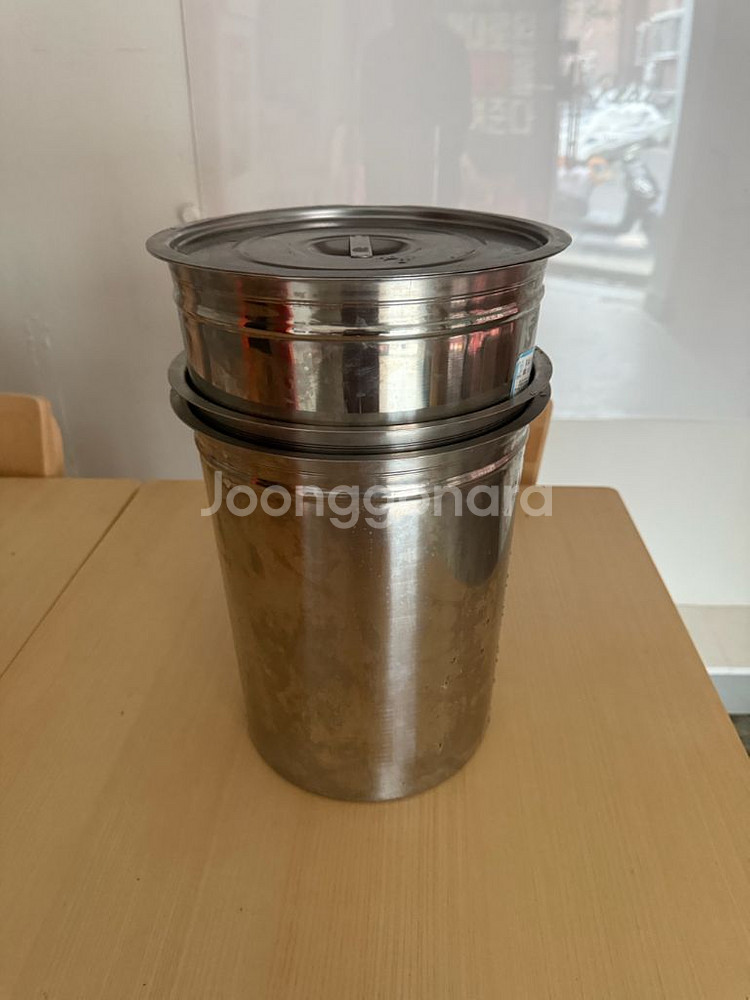 스텐 원형통 3개 팝니다.--0