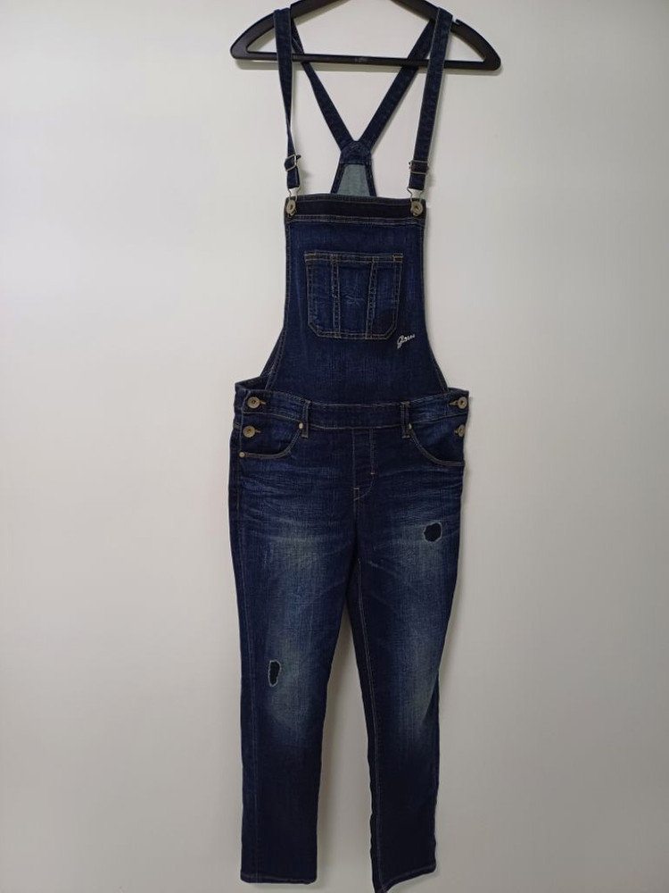 여성 게스 데님 멜빵바지 (새상품급.사방스판28)--3