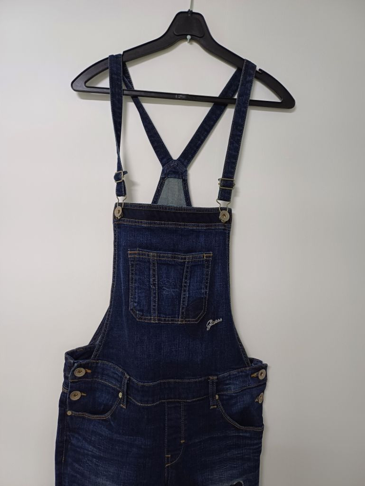 여성 게스 데님 멜빵바지 (새상품급.사방스판28)--4
