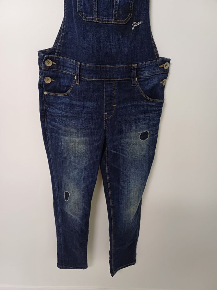 여성 게스 데님 멜빵바지 (새상품급.사방스판28)--5