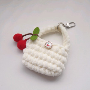 에어팟 버즈 파우치 체리 코바늘 뜨개 가방 키링