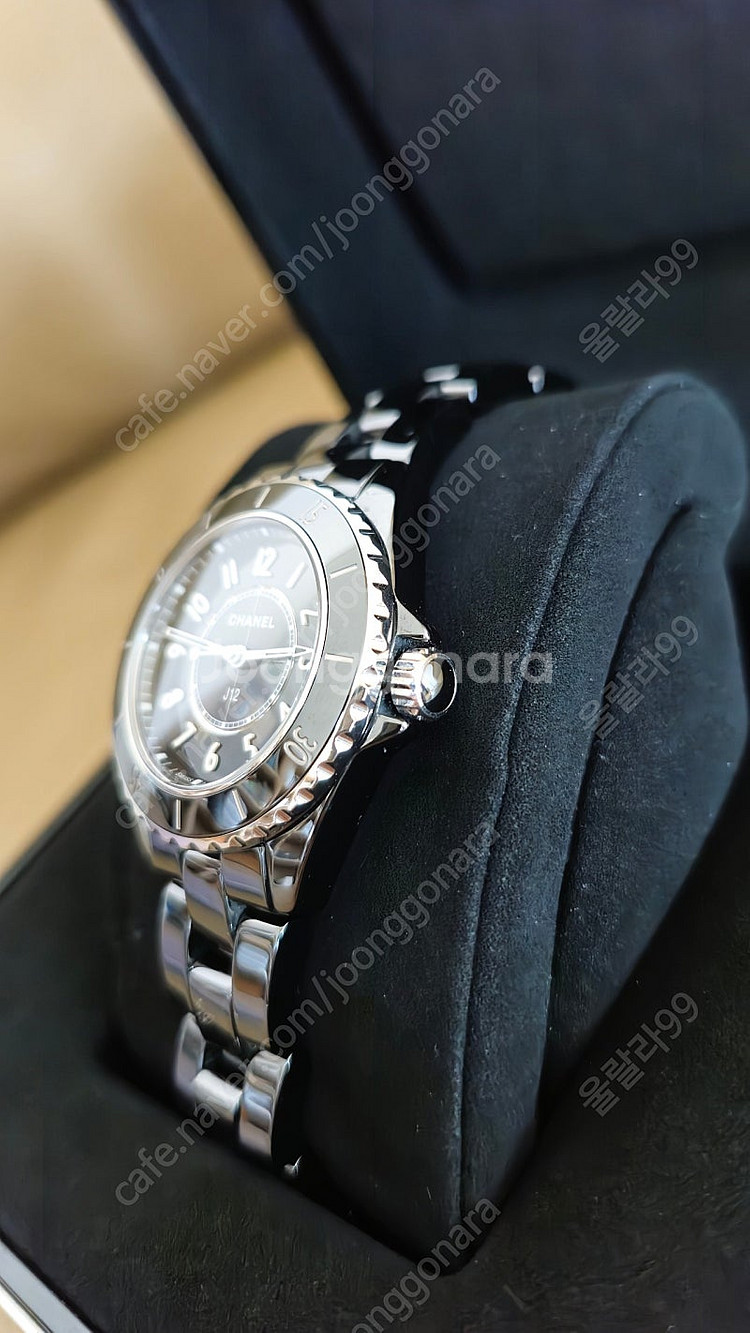 샤넬 J12 쿼츠 33mm 세라믹 스틸 시계 H5695--1