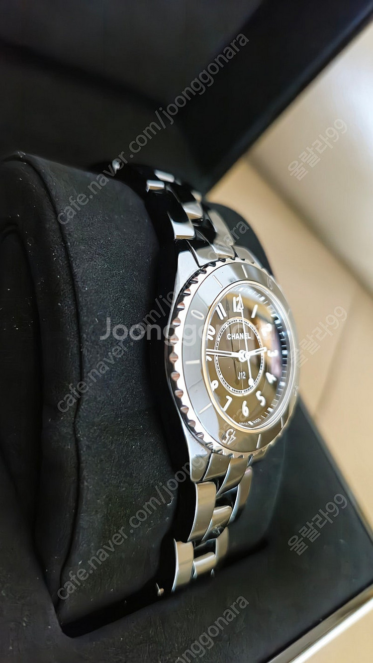 샤넬 J12 쿼츠 33mm 세라믹 스틸 시계 H5695--2