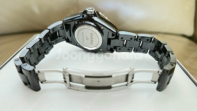 샤넬 J12 쿼츠 33mm 세라믹 스틸 시계 H5695--3