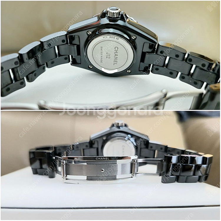 샤넬 J12 쿼츠 33mm 세라믹 스틸 시계 H5695--6