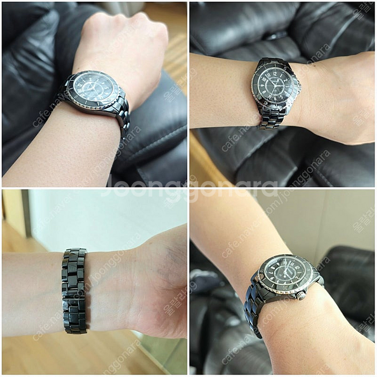 샤넬 J12 쿼츠 33mm 세라믹 스틸 시계 H5695--7