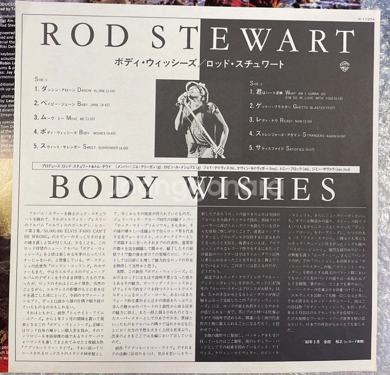 Rod Stewart / Body Wishes 엘피--4