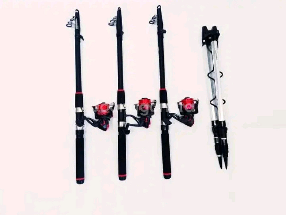 원투낚시대3.6m3대+4000번릴3대+릴줄+삼각받침대--0