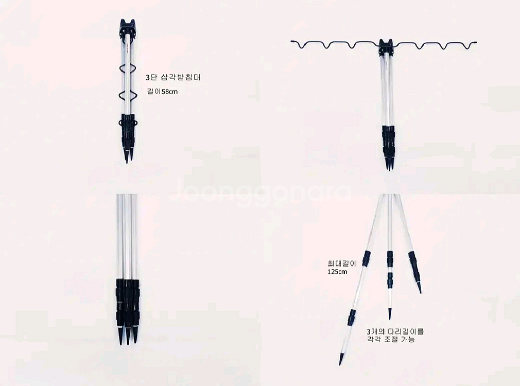 원투낚시대3.6m3대+4000번릴3대+릴줄+삼각받침대--7