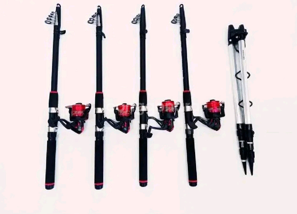 원투낚시대3.6m4대+4000번릴4대+릴줄+삼각받침대--0