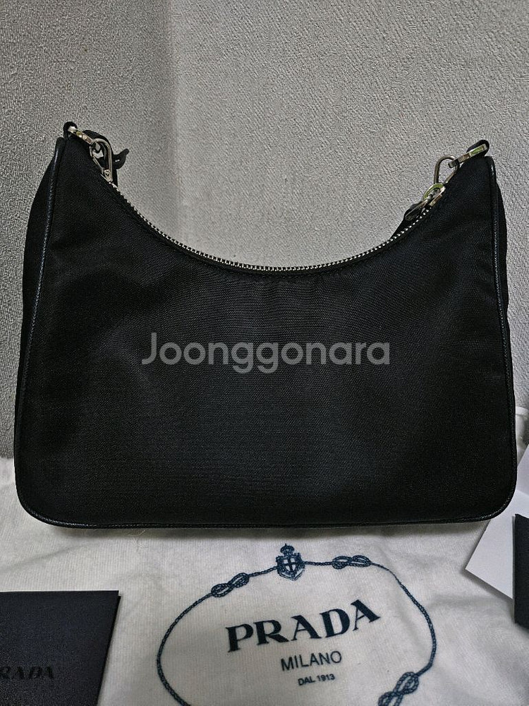 [새상품급] 프라다 리나일론 테수토 체인 은장 호보백--5
