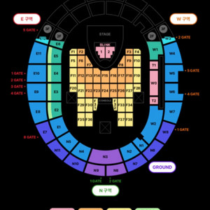 블랙핑크 고양 콘서트 티켓 BLACK석 F2 3열3장