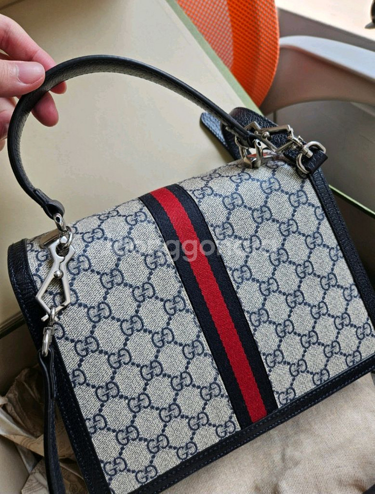 구찌 오피디아 웹 스몰 탑 핸드백--1