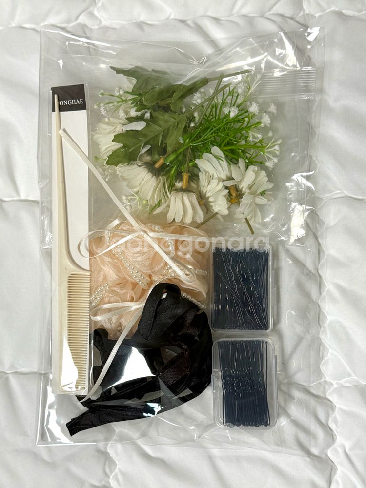 꽃 장식 헤어 액세서리 세트 (셀프 헤어변형)--1