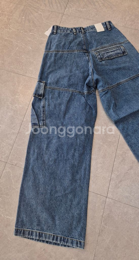 핀턱와이드 카고청바지--3