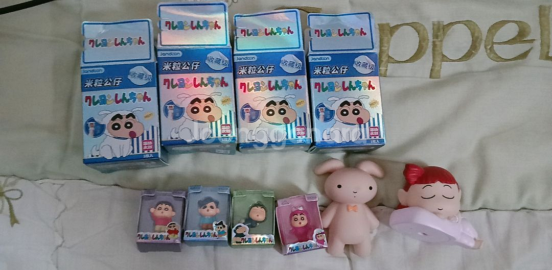 일괄)짱구 쌀알피규어 4종+유리,유리토끼 피규어 팔아요--0