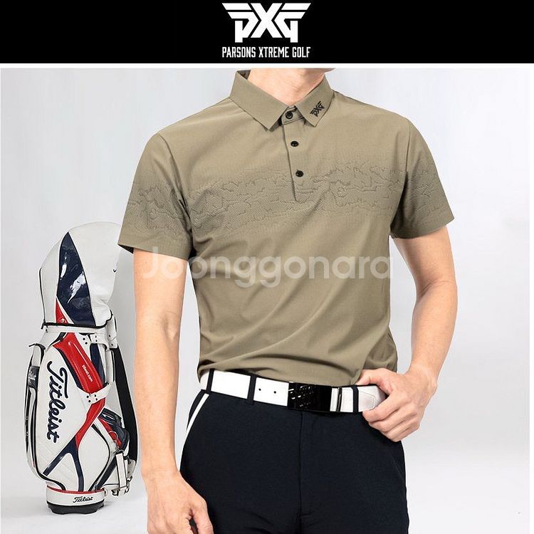 PXG 골프 남성 레귤러핏 스톤나염 반팔 카라티--0