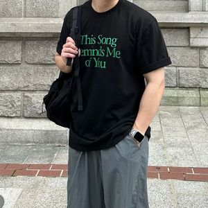 오버핏 반팔티 레터링 블랙