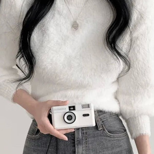 앙고라 털 흰색 화이트 니트