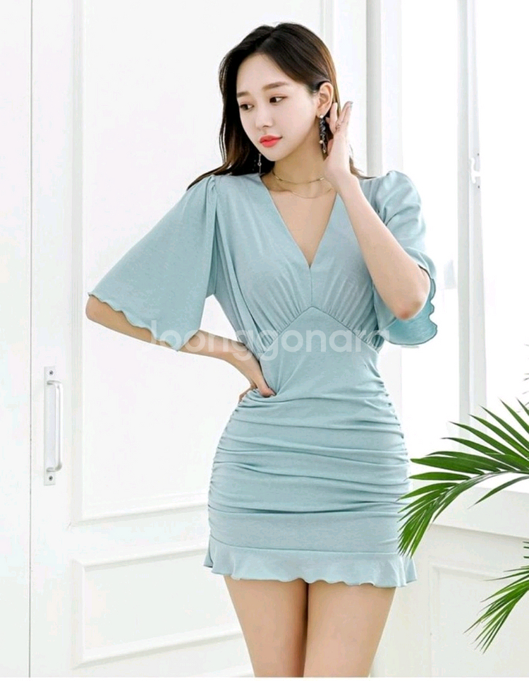 셔링미니원피스 새상품 홀복--0