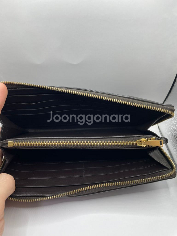 [감정서] 보테가베네타 맥시 지퍼돌이 장지갑 다크 브라--8