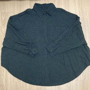 오버핏 체크 셔츠 (카키)